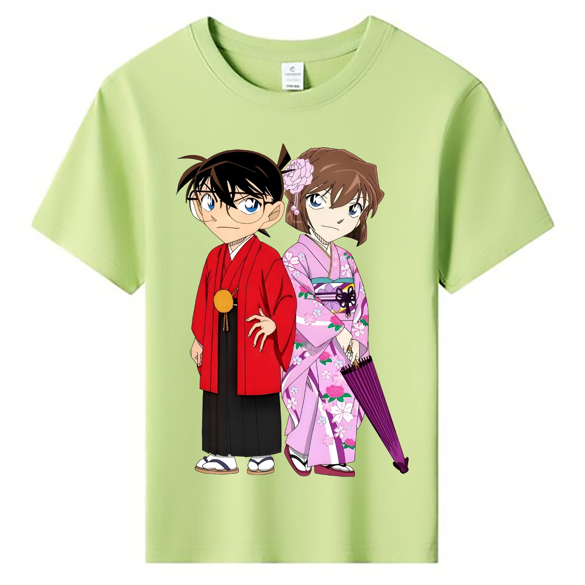 （画像用） 名探偵コナン 江戸川 コナン Detective Conan Conan Edogawa 綿100％キッズTシャツ（フロントプリント）